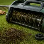 A quoi sert un scarificateur : 2 à 4 mm pour régénérer le gazon, lames et mousse retirée