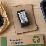 Cartouche encre recyclage : bac collecte et cartouches usagées