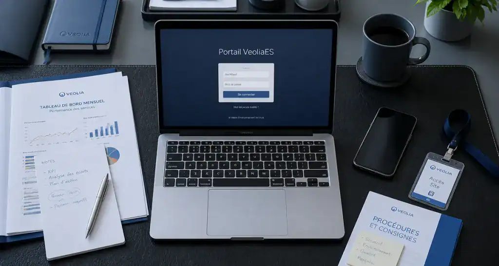 Page de connexion veoliaes.com sur ordinateur portable