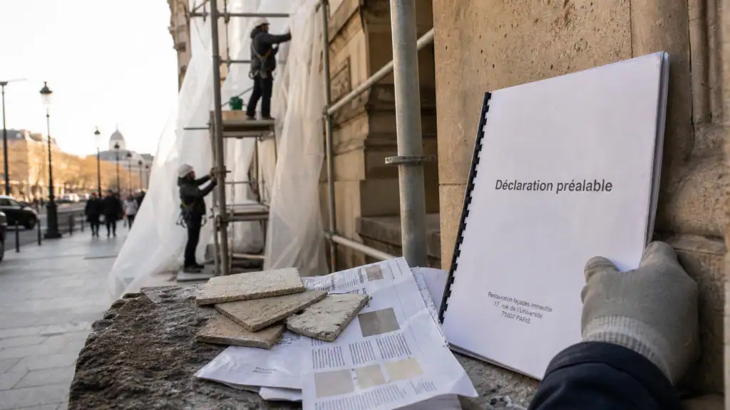 Ravalement paris : échafaudage et déclaration pour travaux de façade à Paris