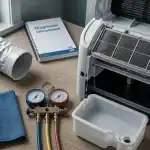 Réparation climatiseur mobile : ouvert, filtres et gaine à vérifier