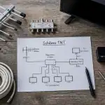 schéma branchement tnt tv flat-lay table