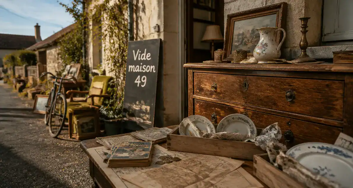 Vide maison 49 au Maine-et-Loire : commode et trésors trouvés sur place