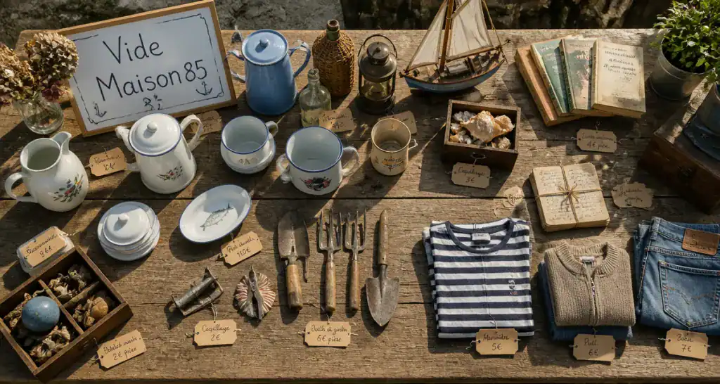vide maison 85 table objets vendée