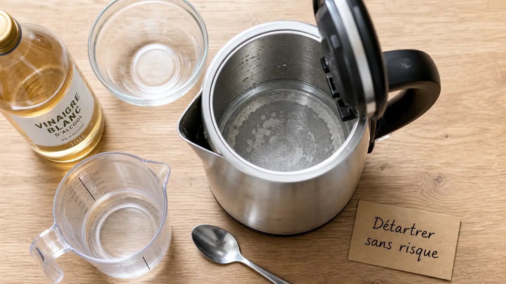 Comment nettoyer une bouilloire au vinaigre (1 volume + 3 d’eau)