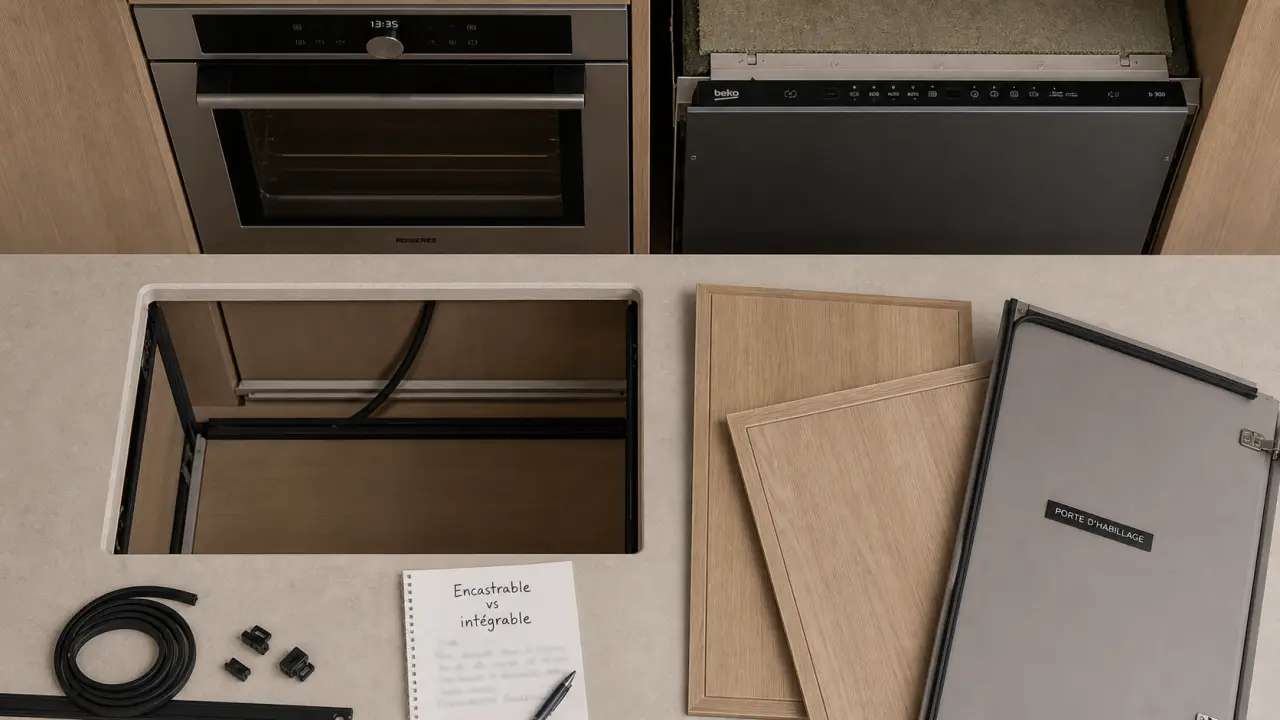 Différence entre encastrable et intégrable : façade, niche et ventilation