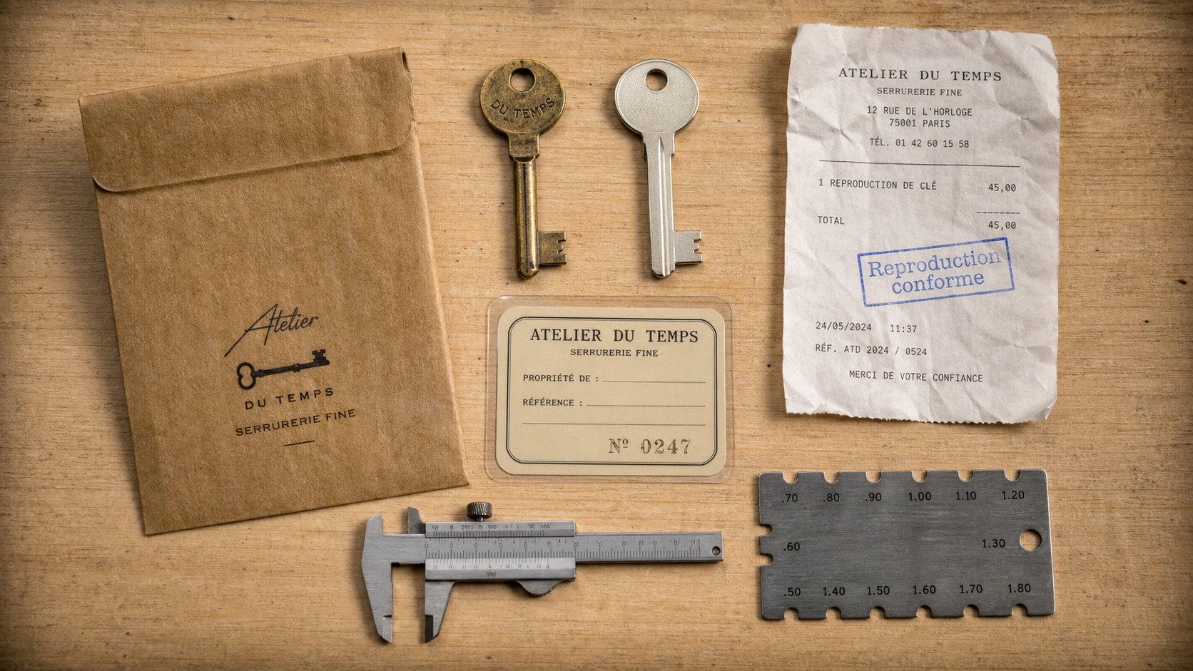 Fabrication de clés : carte de propriété, clé minute et double certifié