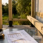 Pergola bois en kit en montage sur plots réglables
