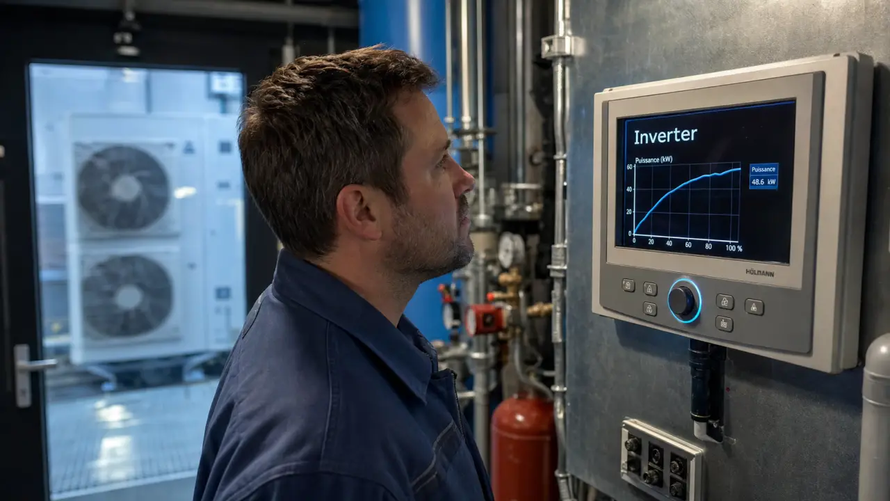 Pompe a chaleur inverter : écran de régulation Inverter