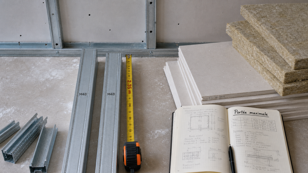 Portée maximum plafond autoportant M48 à 2,35 m
