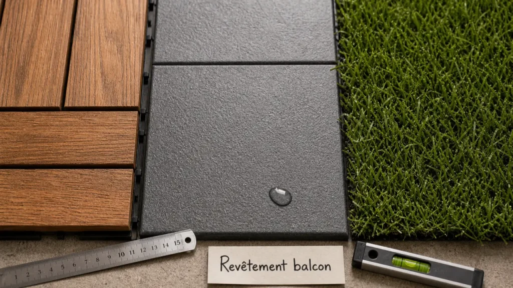 Revetement pour balcon : dalles antidérapantes, WPC et gazon synthétique