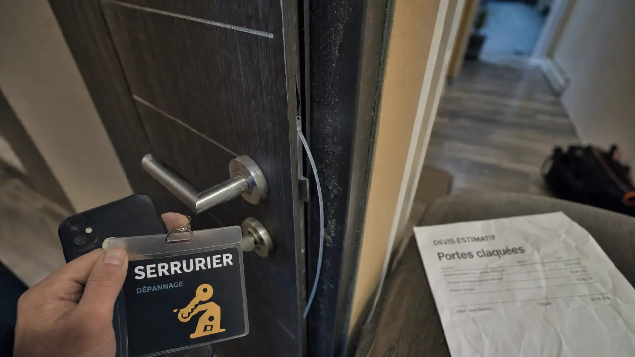 Serrurier porte claquée : ouverture de porte entrebâillée, outil fin
