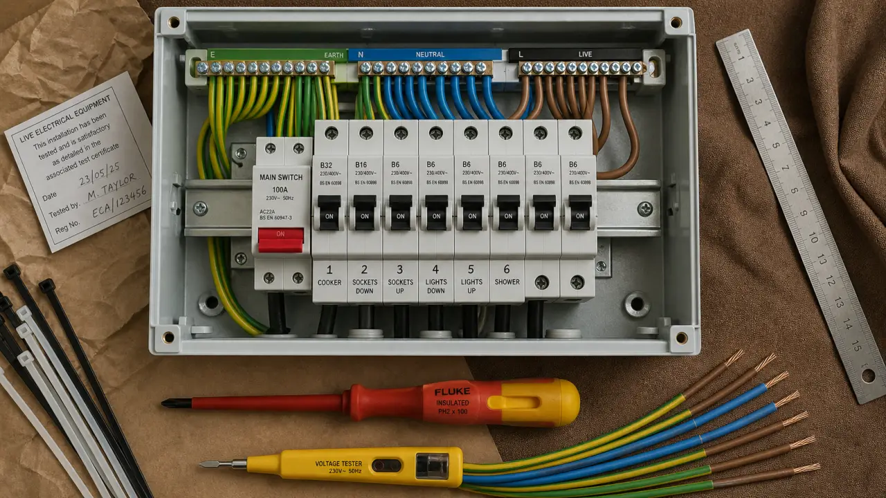 Branchement tableau electrique : phase neutre terre au coffret électrique