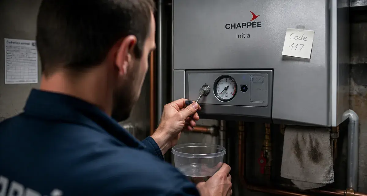 Chaudière Chappée Initia : pression trop haute, code 117