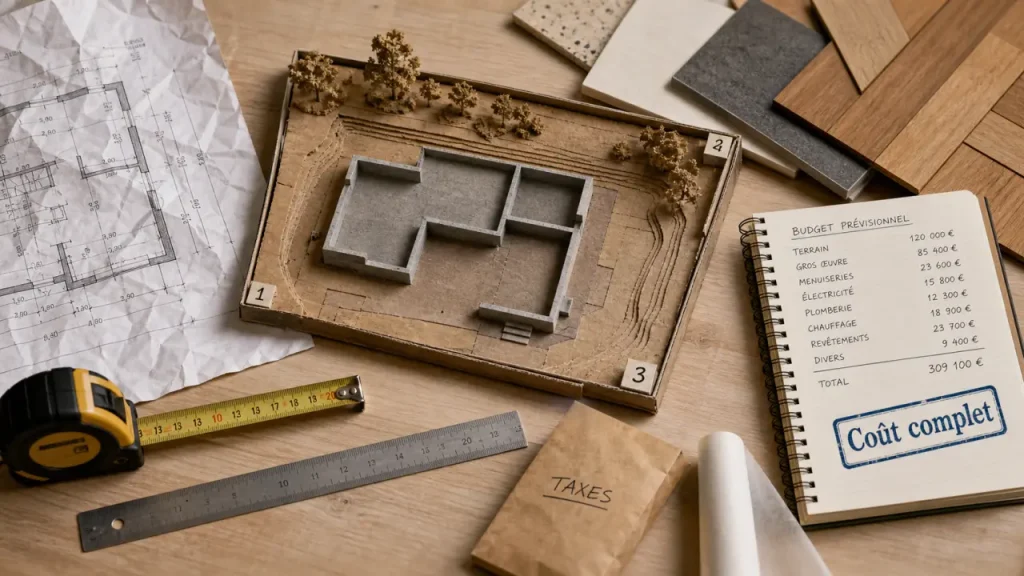 Cout construction maison : budget terrain, taxes et finitions