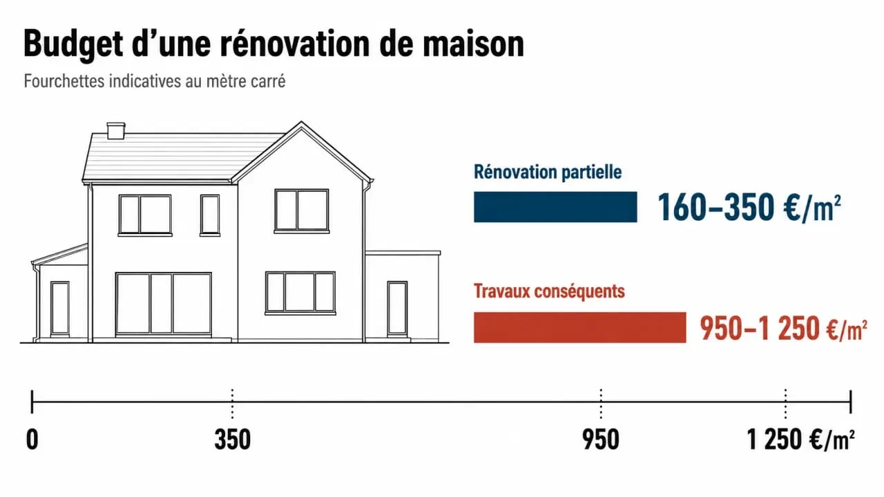 Renover maison : budgets indicatifs au mètre carré pour une rénovation partielle ou conséquente