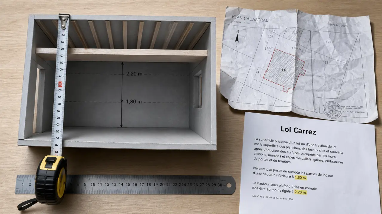 Hauteur sous plafond minimum Loi Carrez et seuils 1,80 m