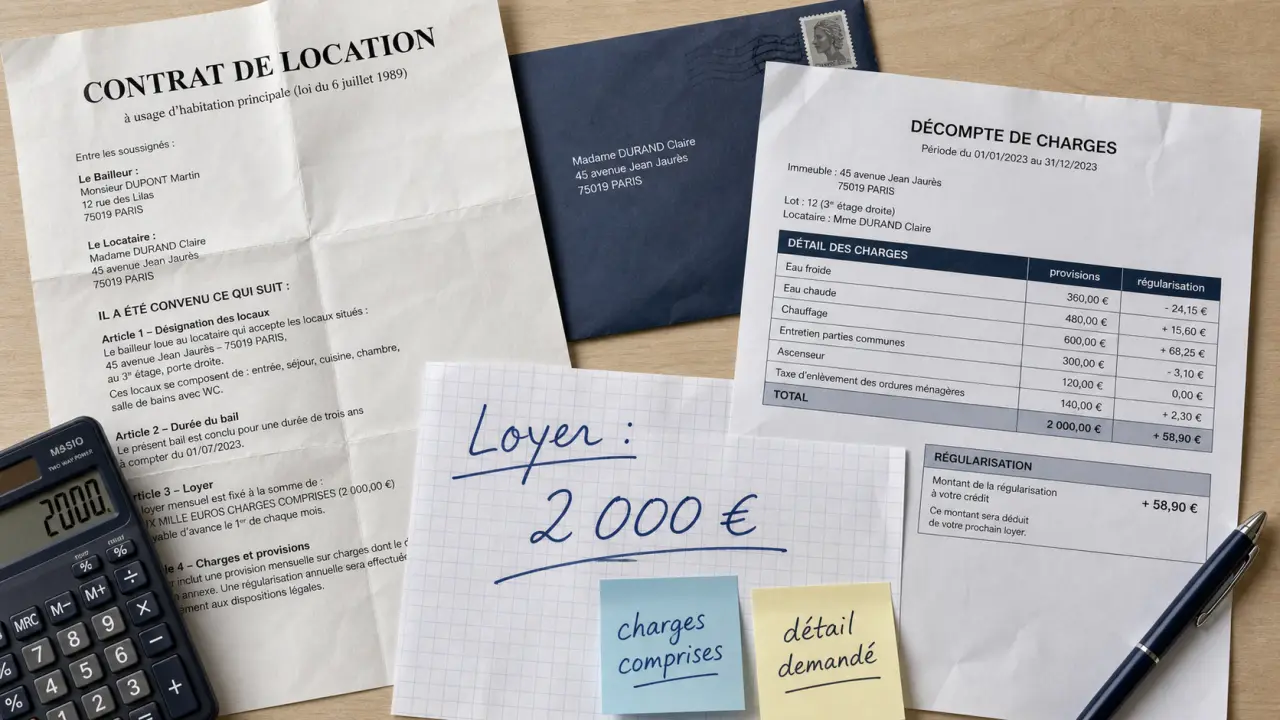 Location charge : bail, calculatrice et régularisation des provisions