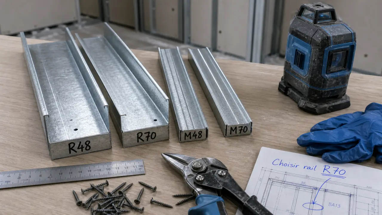 Rail pour placo R48 et R70 pour cloison BA13 solide