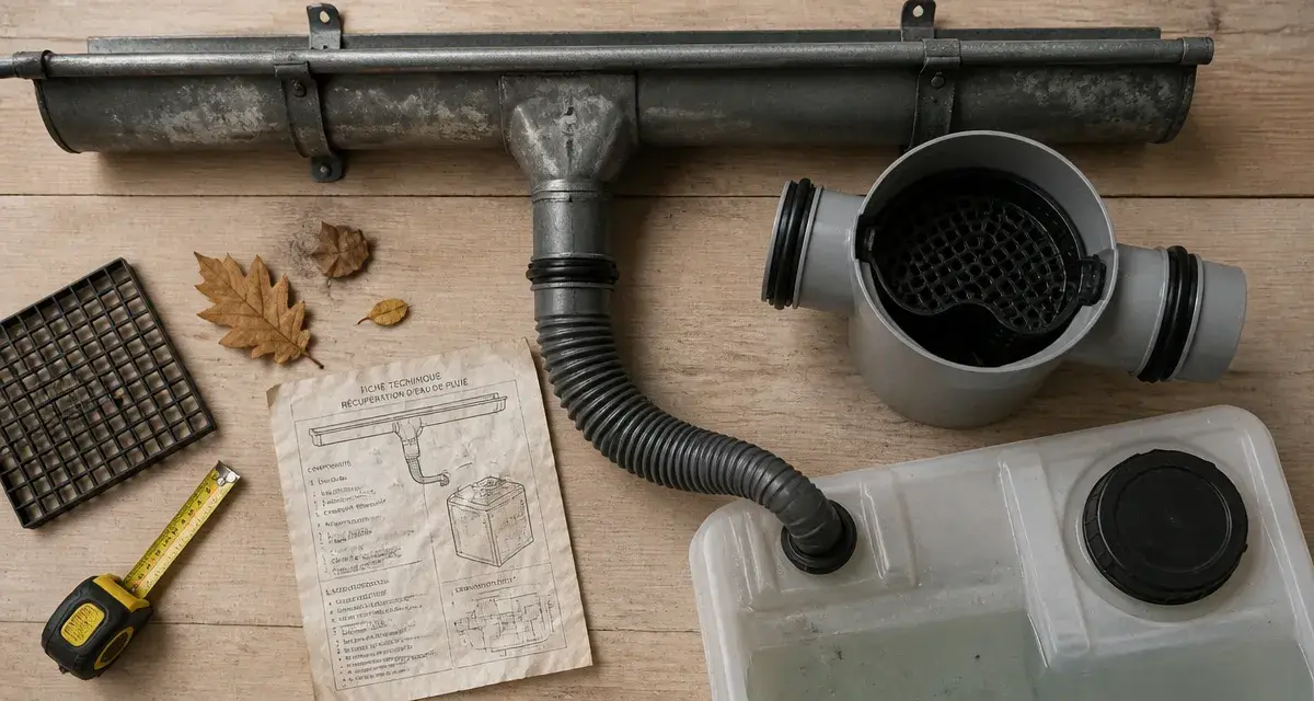 Récupérateur eau de pluie : cuve et gouttière