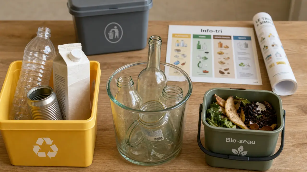 Tri selectif : bac jaune, verre et biodéchets, erreurs de recyclage