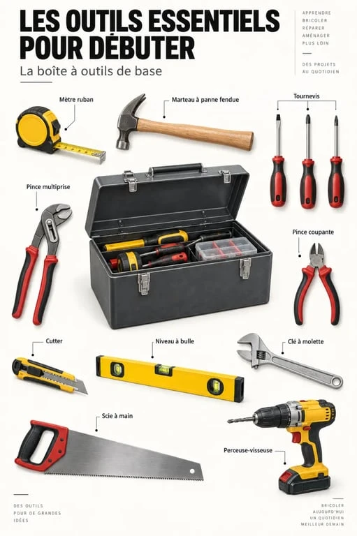 Bricolage outils : les 10 outils essentiels dans une boîte à outils de départ