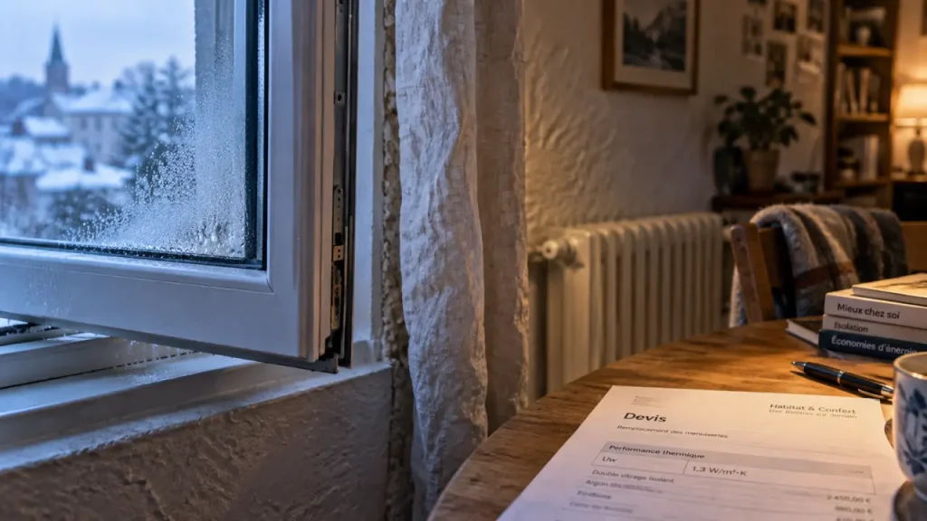 Fenetre et isolation : fuite d’air près du double vitrage, pose et joints visibles