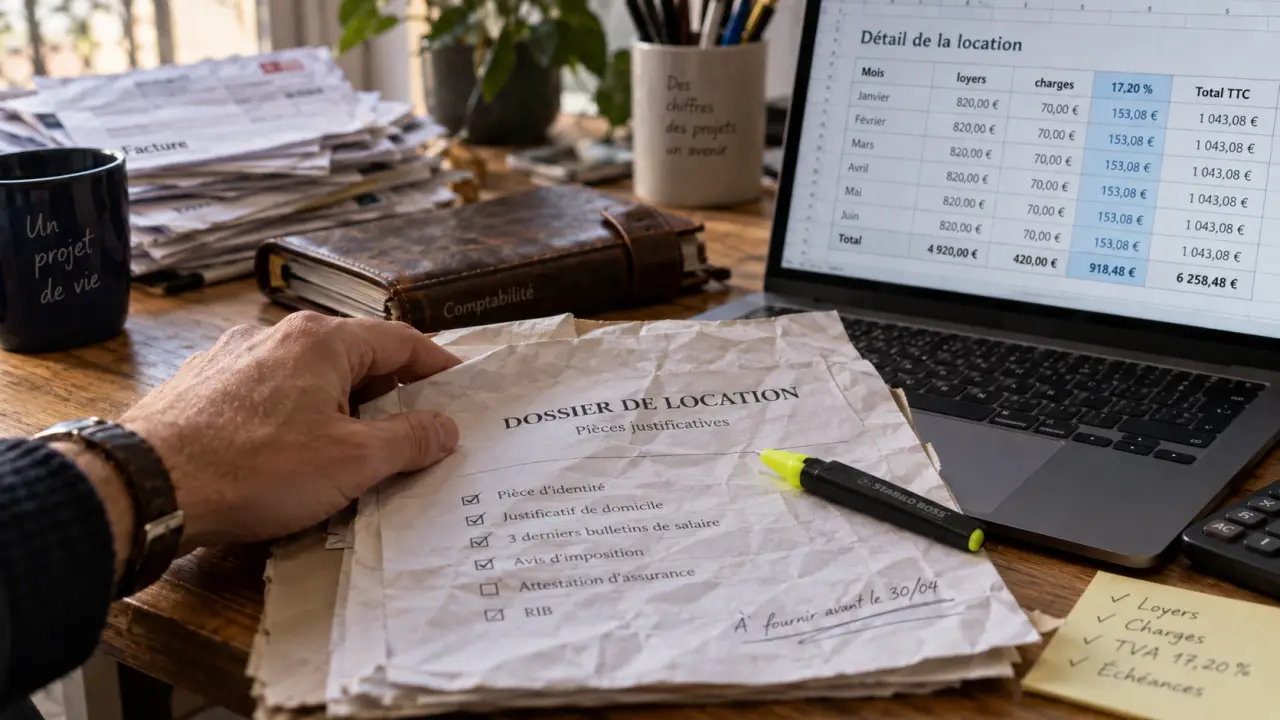 Investissement locatif impots : calculs fiscaux et loyers affichés sur ordinateur