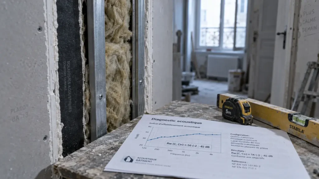 Isolation acoustique sur mur mitoyen en rénovation, bonne paroi
